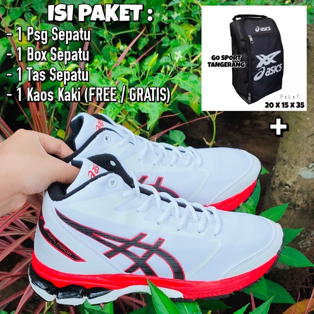 Jual PAKET HEMAT SEPATU VOLI PRIA WANITA - BLACK RED / SEPATU VOLLY
