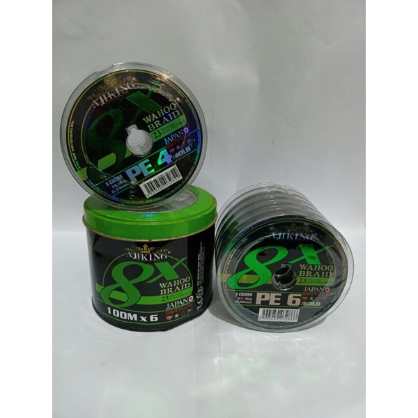 Ajiking Wahoo Light 4X [95m/4LB-10LB] Legend Braid 4X [100m-150m/12LB-50LB] Braid  Fishing Line Benang