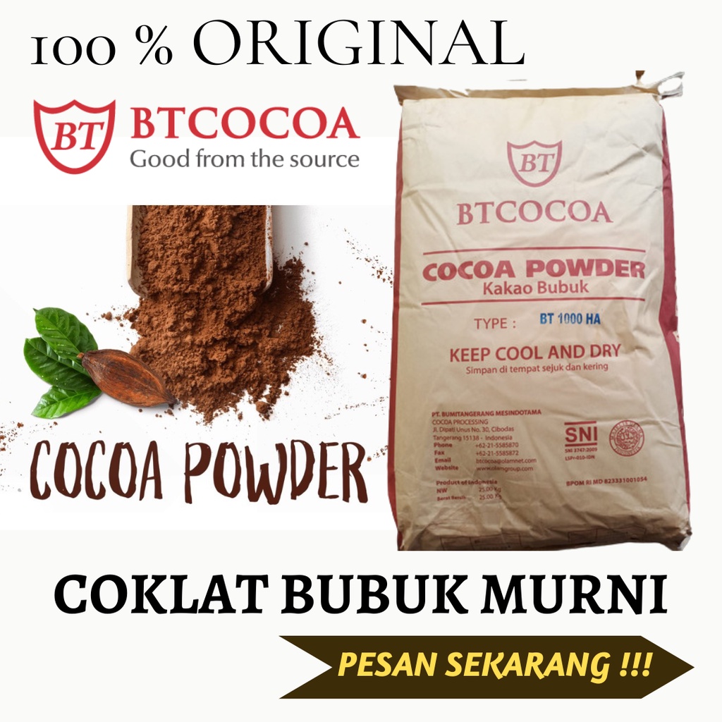 Jual BUBUK COKLAT MURNI 100 Gr Dan 200 Gr MERK BT COCOA POWDER TIPE ...