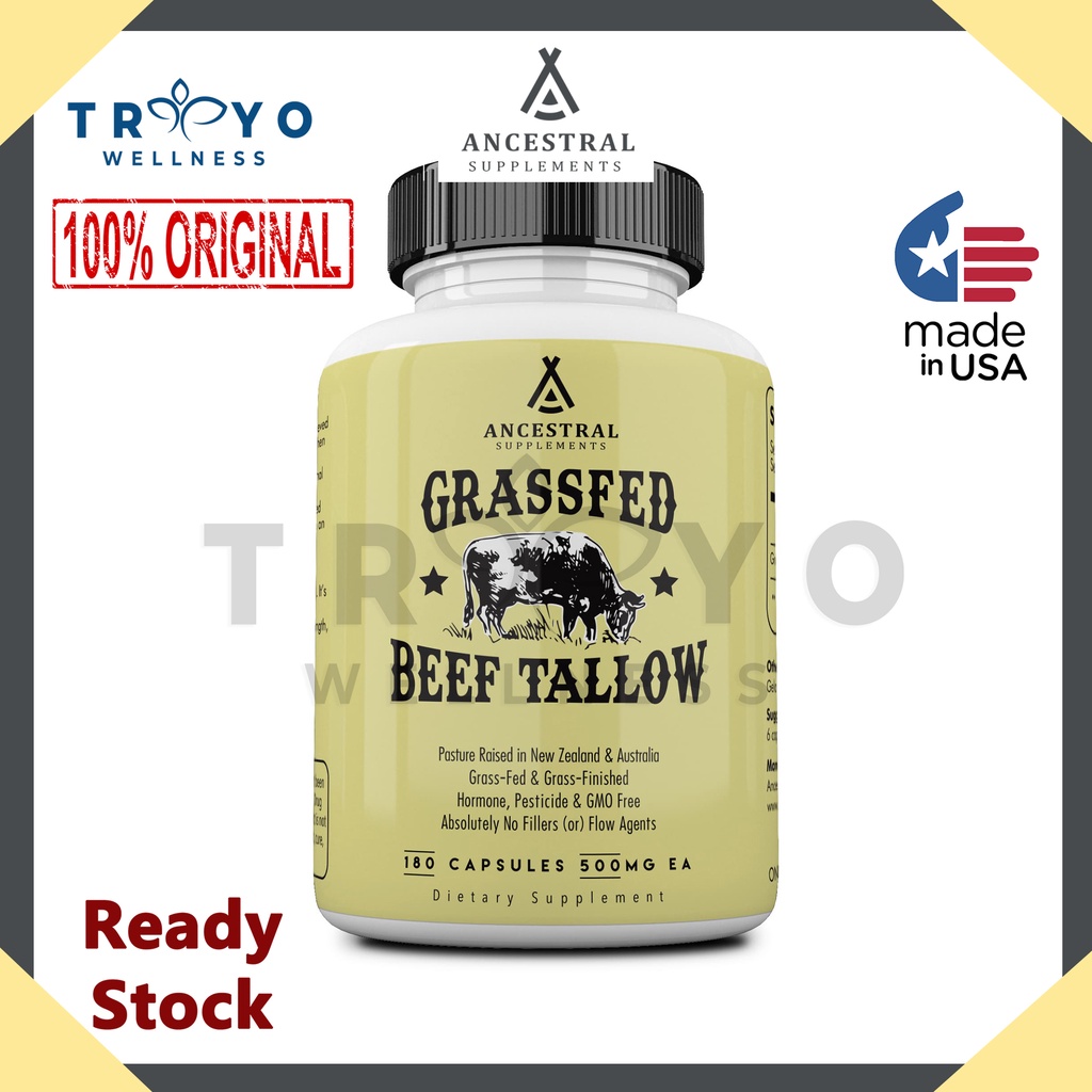 Jual Grass Fed Beef Tallow from Suet Ancestral Supplements 180 kapsul