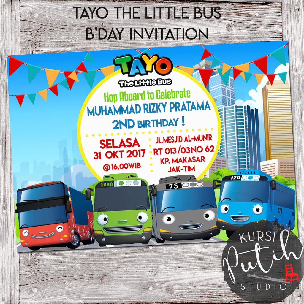 Jual undangan ulang tahun birthday invitation bisa custom tema tayo the