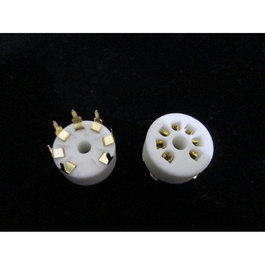 Jual Ceramic Tube Socket Miniature 7 Pins - Gold Pins - PCB Mount ...