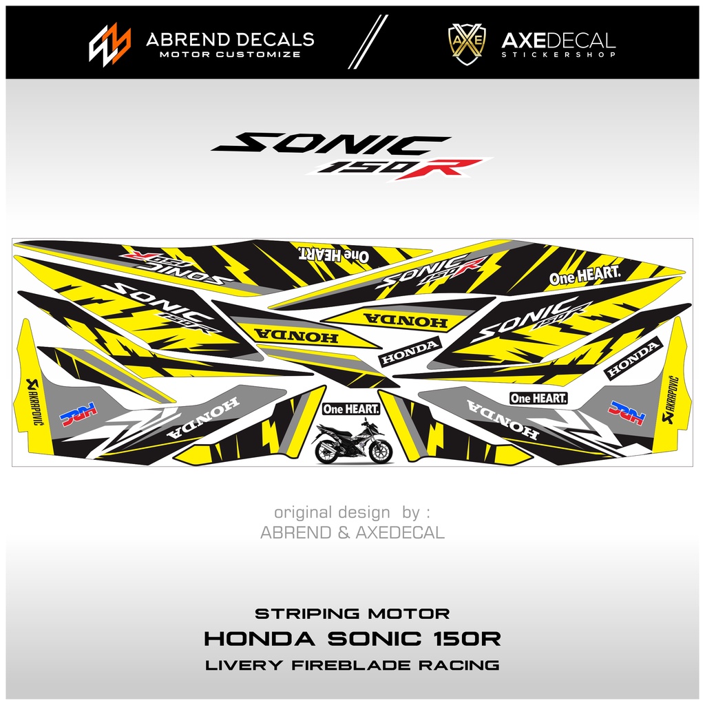 Jual STRIPING HONDA SONIC FIREBLADE TRI COLOR RACING / STIKER MOTOR ...