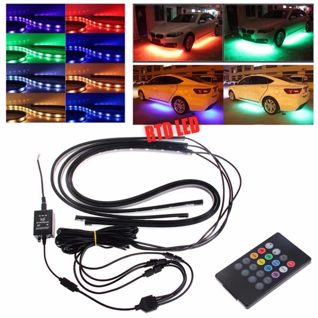 Jual Lampu Kolong Mobil RGB Led Drl Mobil RGB Remote sensor Music 90 / ...