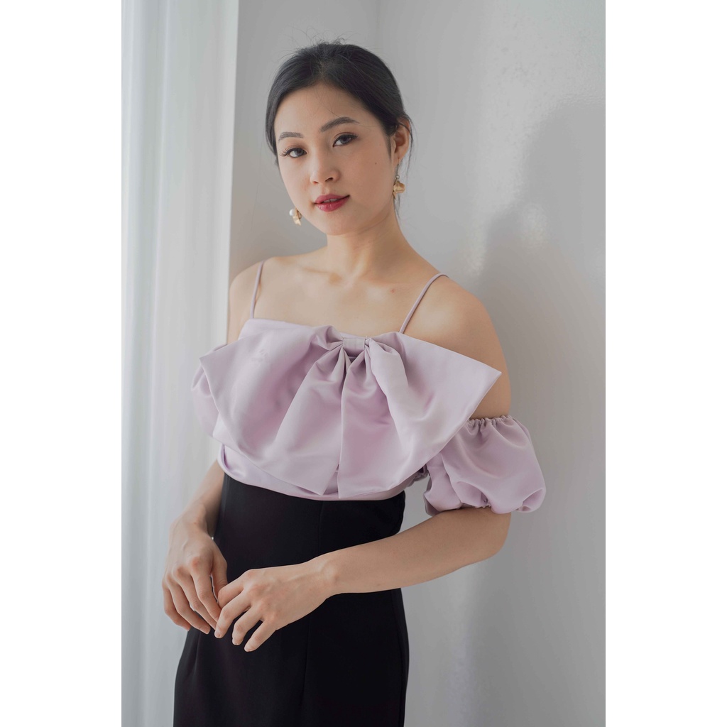 Jual MOSCATO Baju Pesta Atasan Wanita Lilac Dress Hitam | Shopee Indonesia