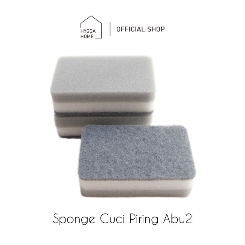 Jual Hygga Home Sponge Cuci Piring Abu/ Spons Cuci Piring Dua Sisi ...