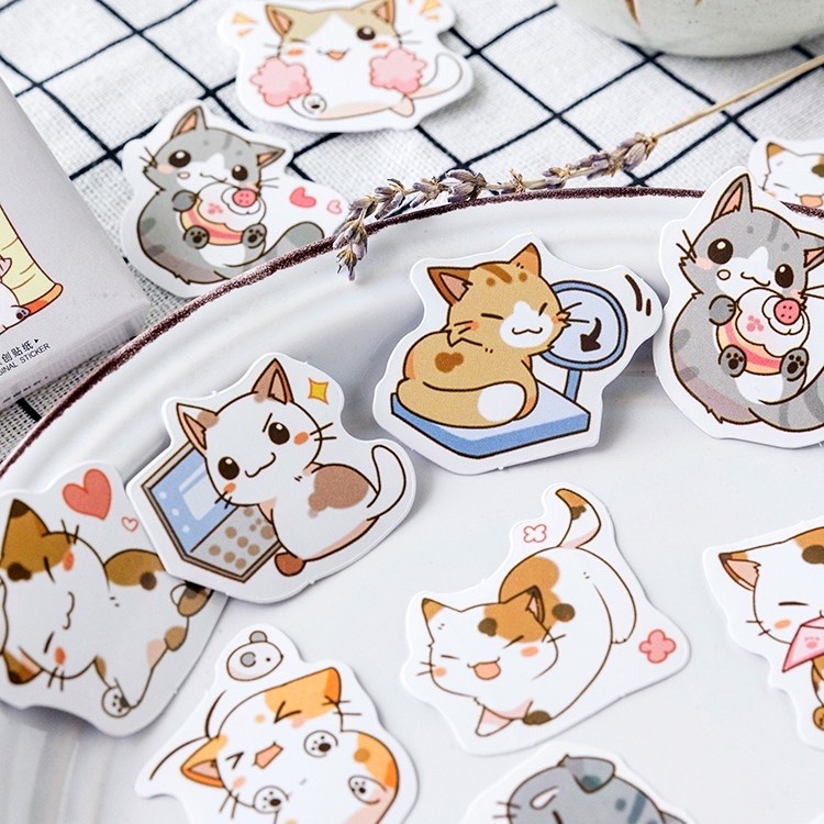Jual 45 Pcs Sticker Kucing Pet Cute Animals Kawaii Stiker Dekorasi ...