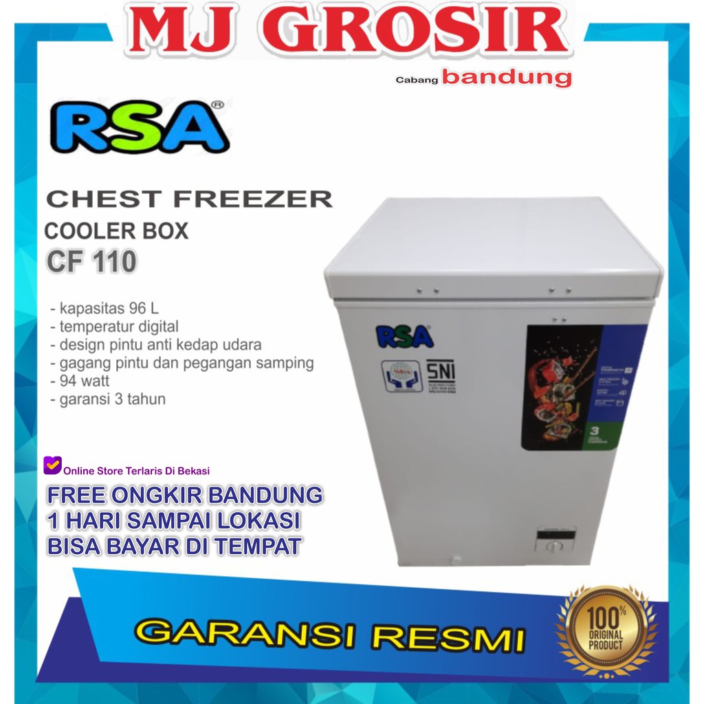 Jual RSA CF-100 CHEST FREEZER 100 LT LITER / FREEZER BOX RSA CF100 / CF100  di Seller Barat Daya Elektronik - Pasir Jaya, Kota Tangerang