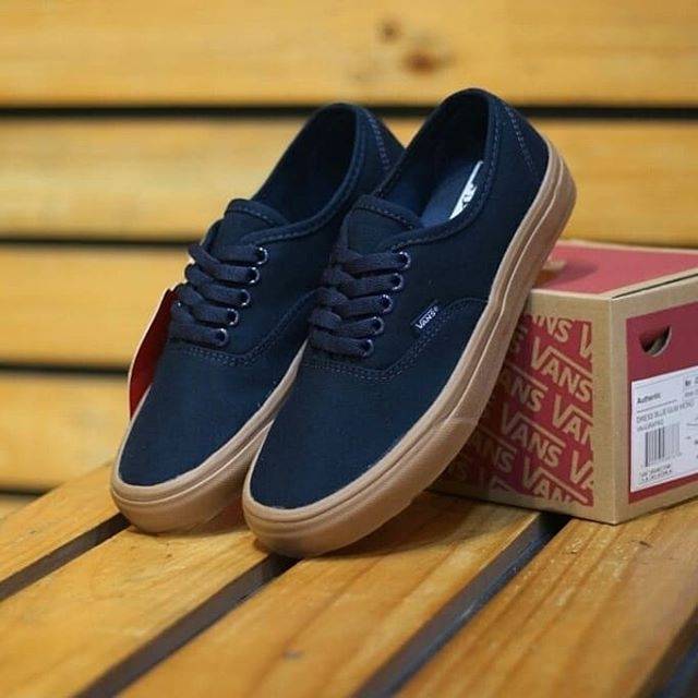 Jual Sepatu Vans Authentic Navy Gum Premium Original Shopee