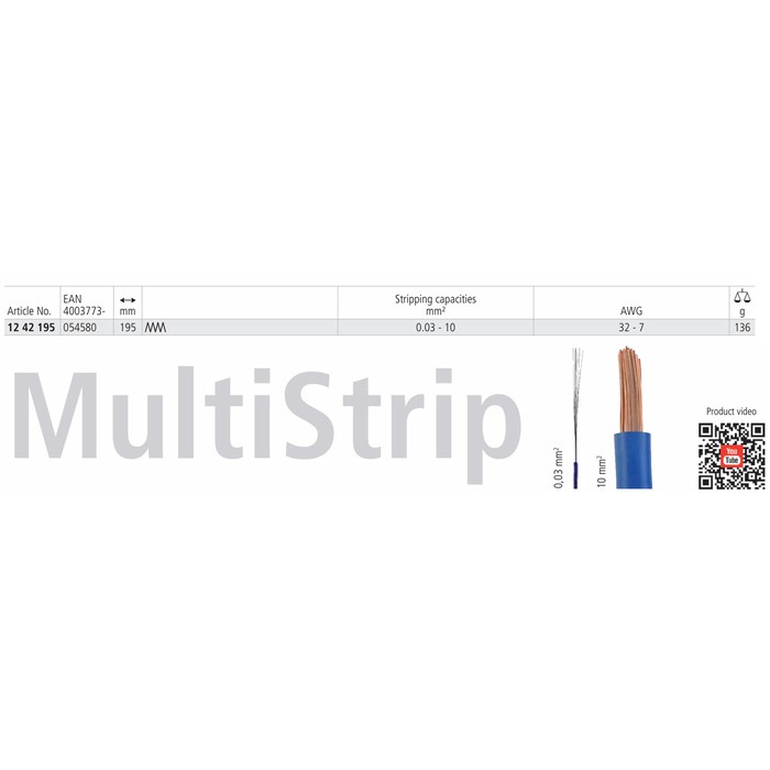 Jual KNIPEX 12 42 195 Tang Kupas Kabel MultiStrip 10 Automatic ...