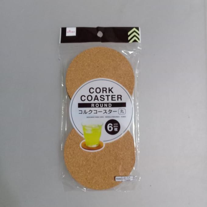 Jual +++++] Natural cork coaster isi 6 tatakan gelas gabus bulat ...