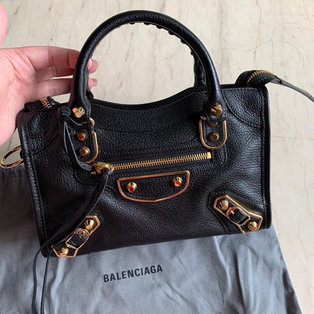 Balenciaga mini city gold hot sale hardware