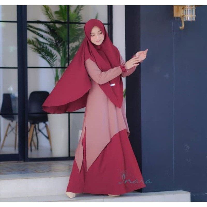 Jual Gamis Inara - Alysa Series Warna Mouve by Inara Hijab | Shopee ...