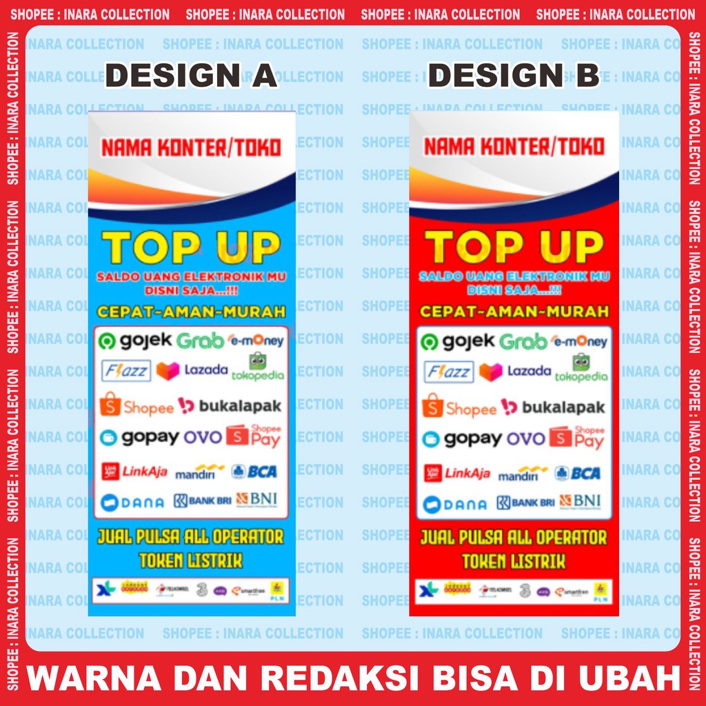 Jual SPANDUK BANNER TOP UP BERBAGAI UKURAN | Shopee Indonesia