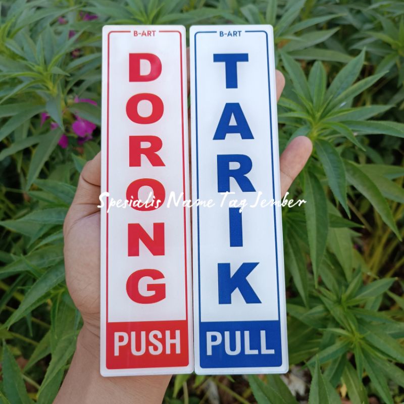 Jual Murah Akrilik Sign Tarik Dorong Push Pull Sign Acrylic Satu Set