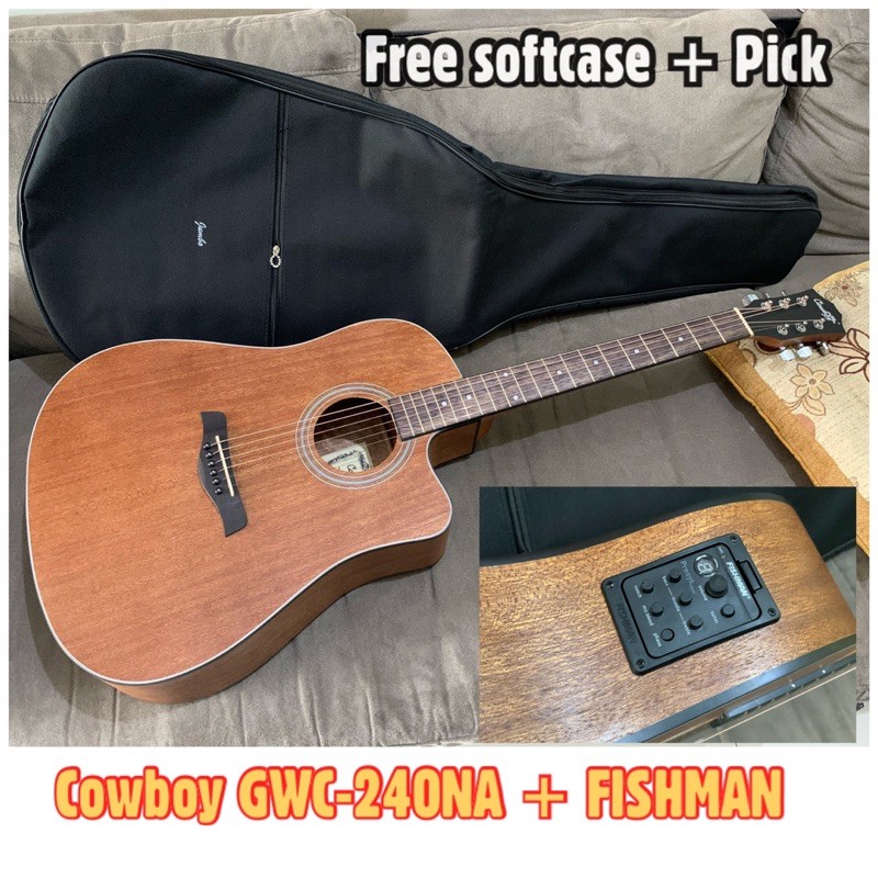 Jual Gitar Akustik Cowboy GWC-240NS original + Preamp FISHMAN | Shopee ...