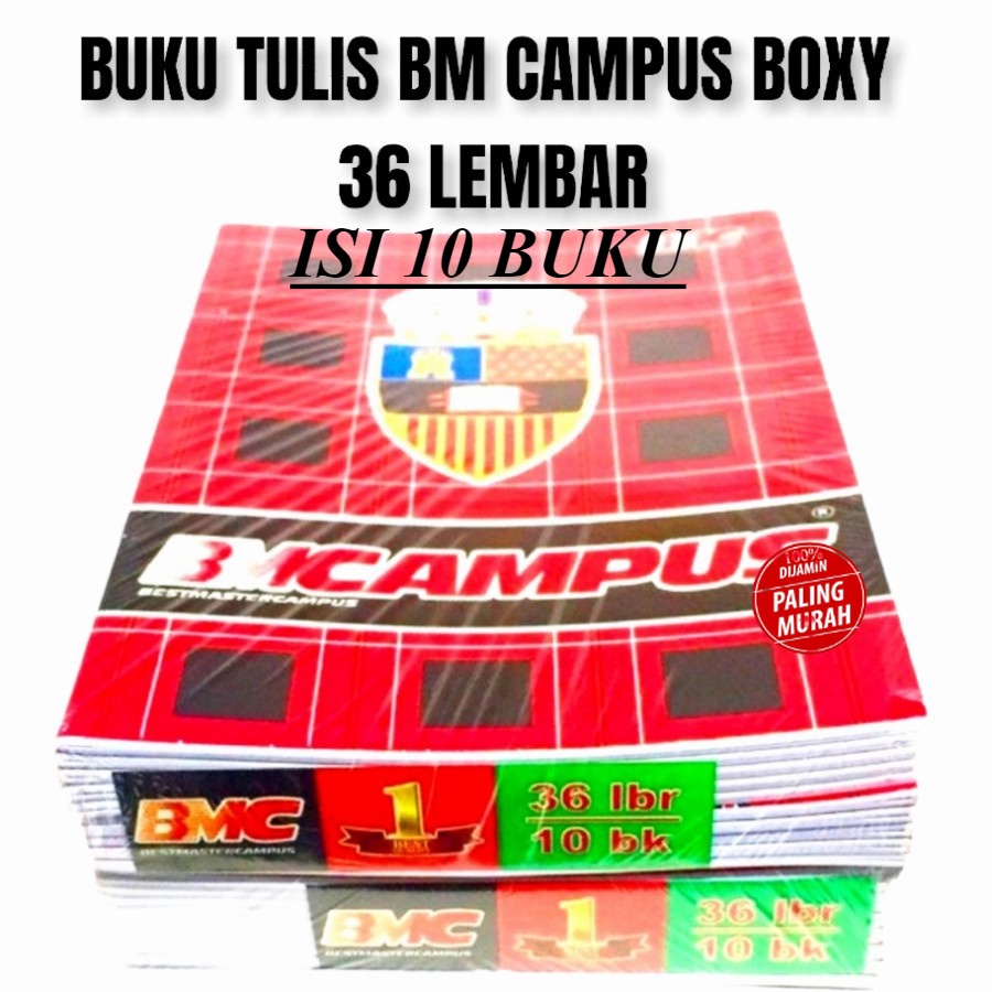 Jual 1 PACK ISI 10 PCS BUKU TULIS BM CAMPUS 36 LEMBAR UKURAN BOXY ...