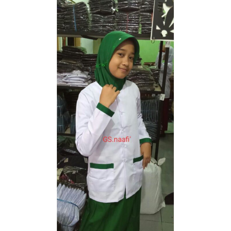 Jual Baju Seragam MI,SDIT list Hijau Neha | Shopee Indonesia
