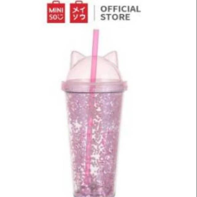 Jual Miniso Tumbler with straw Gliter dan Marble tumbler Shopee Indonesia