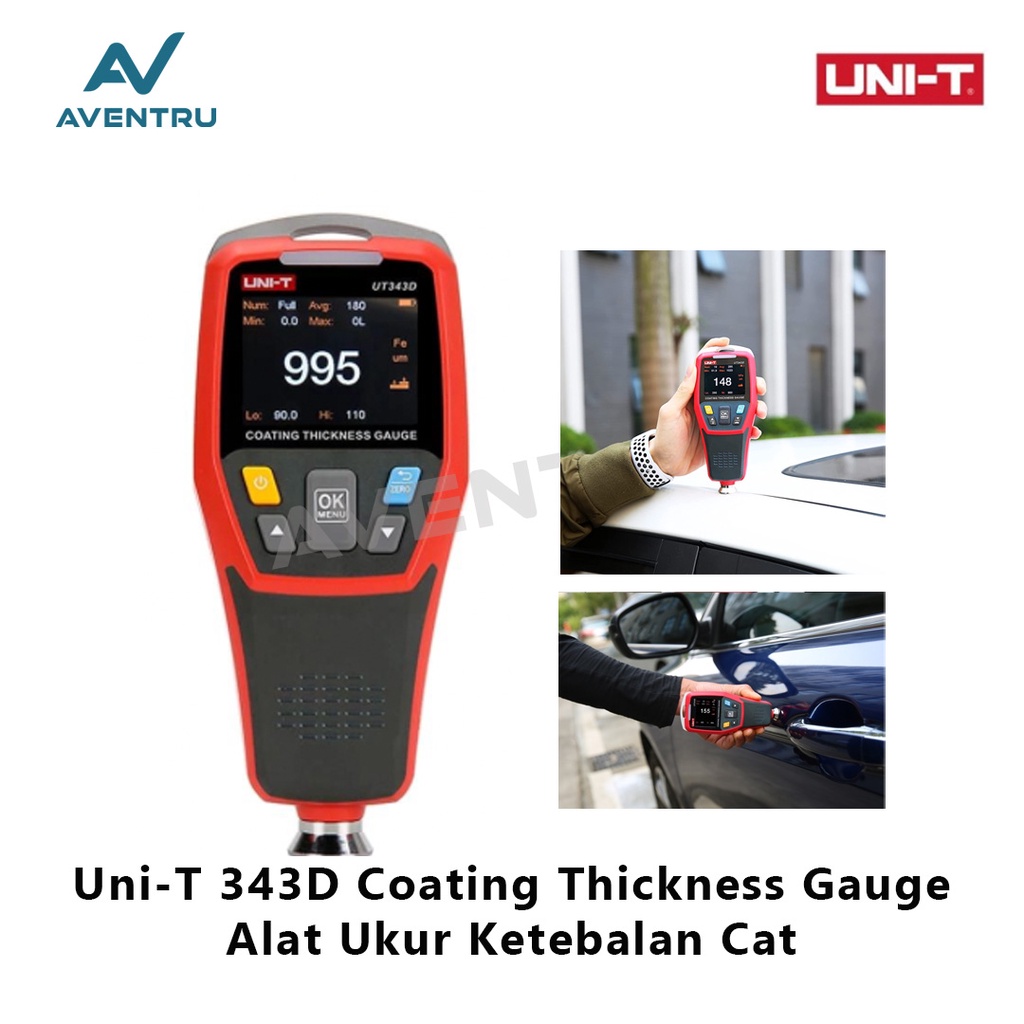 Jual UNIT Coating Thickness Gauge Alat Ukur Ketebalan Cat UT343D