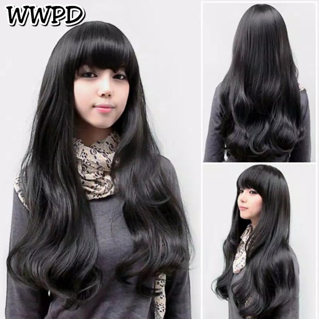 Jual Wig Wanita Cut Wave Panjang Poni Depan Wsw Shopee Indonesia