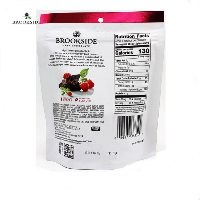 Jual Coklat Brookside Dark Chocolate Goji & Raspberry 198Gram - Enak ...