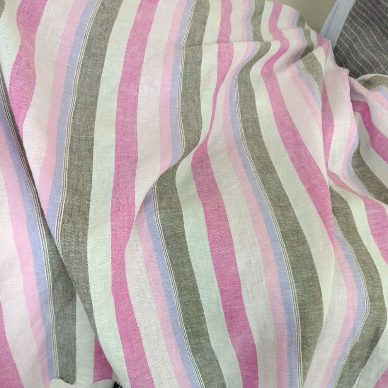 Jual Kain Katun Pure Linen Salur Rainbow (harga 0.5mtr/50cm) | Shopee ...