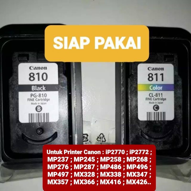 Jual Cartridge Canon Type 810 811 Black Dan Caluor Recycle Siap Pakai1 Set Shopee Indonesia 