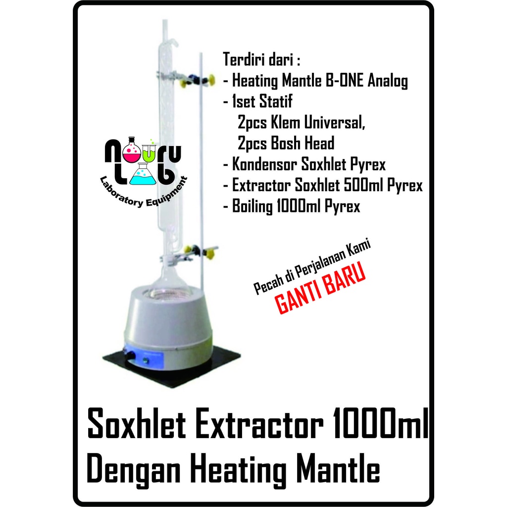 Jual Soxhlet Extractor 1000ml Dengan Heating Mantle Shopee Indonesia