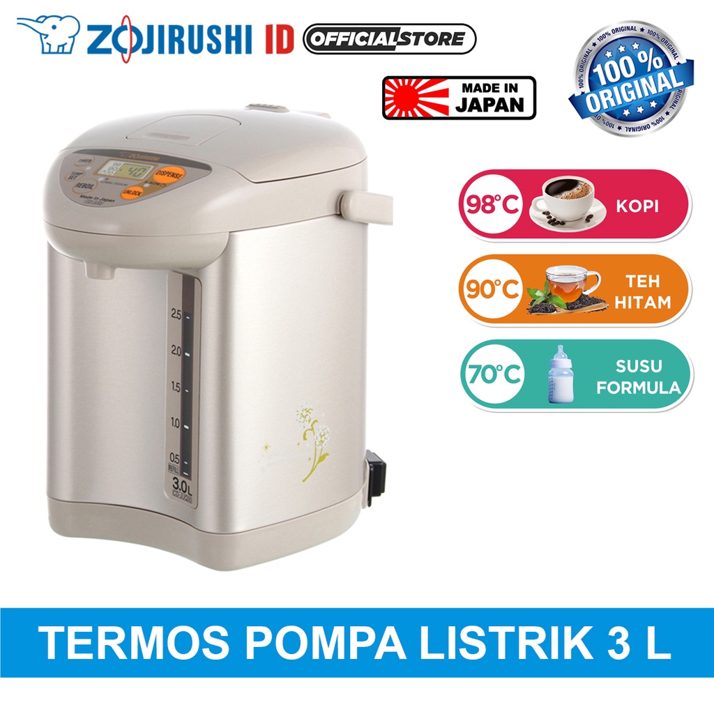 Jual Zojirushi CD-JUQ30 CT Micom Electric Dispensingpot Pemanas Air ...