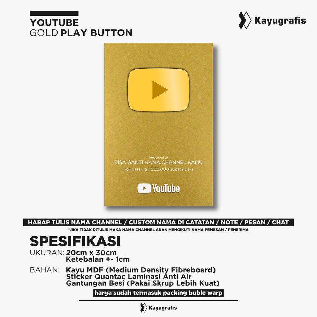 Jual PROMO Hiasan Dinding Youtube Play Button FREE STICKER | Shopee ...