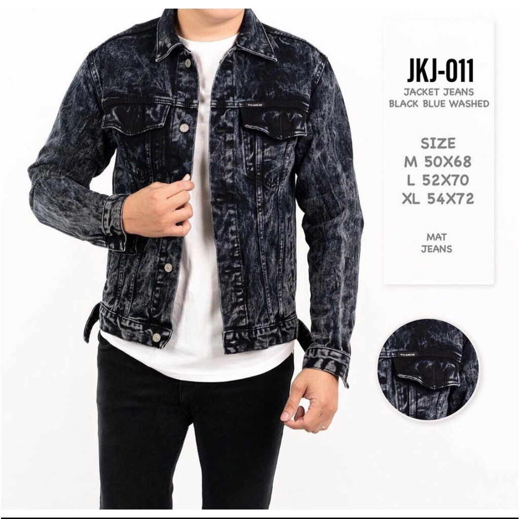 Jaket jeans black wash best sale