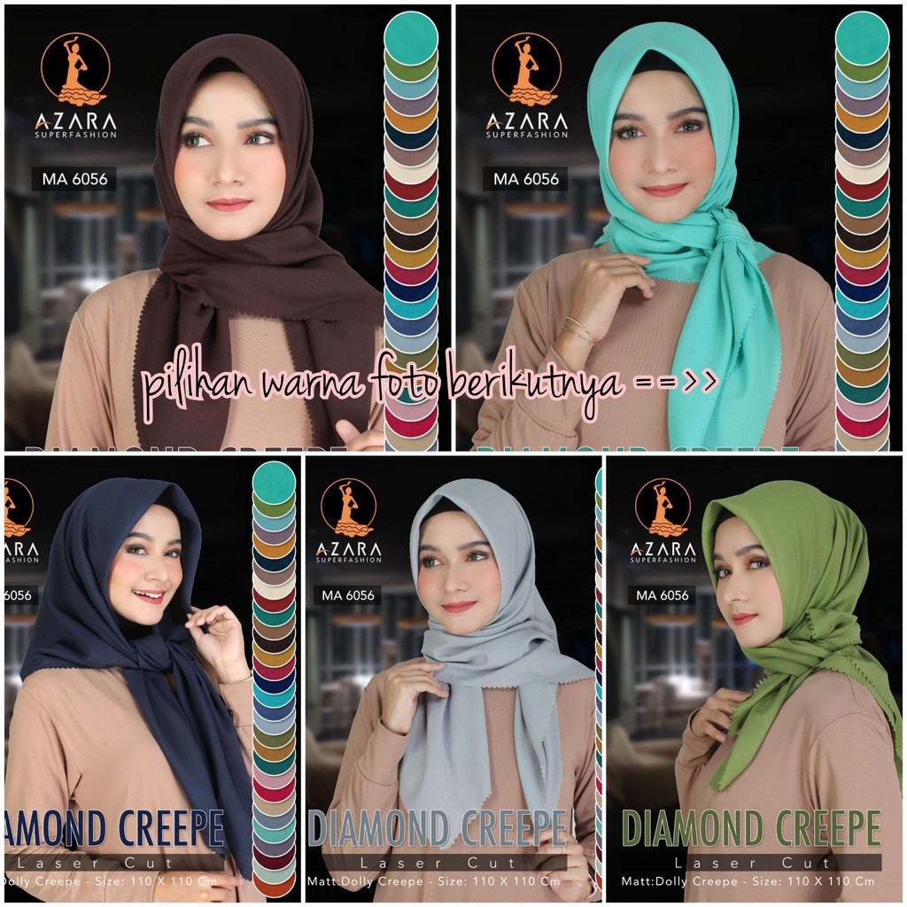 Jual Jilbab Segi Empat Crepe Laser Cut Jilbab Crepe Diamond Dolly Laser