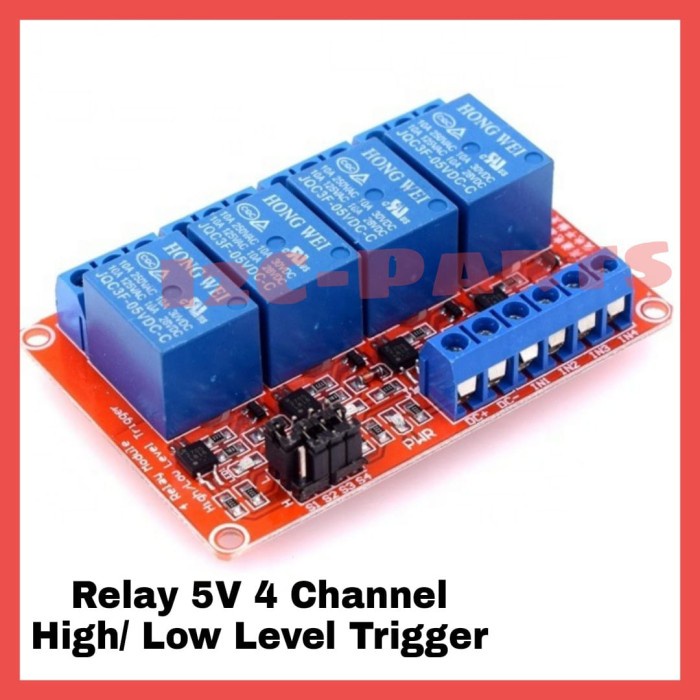 Jual Relay 5V 4 Channel Module High / Low Level Trigger Opto Isolation ...