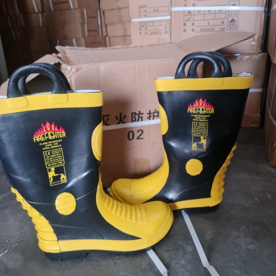 Jual Sepatu Pemadam Firefighter Boot / sepatu boot damkar Shopee