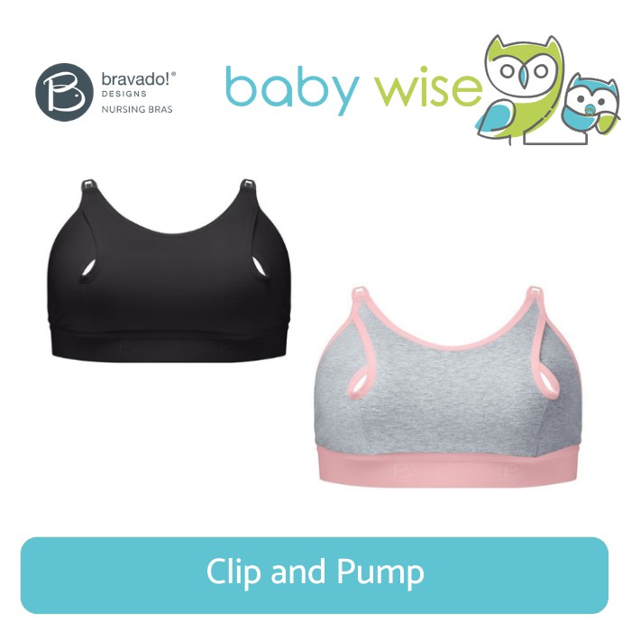 Bravado Clip e Pompa Reggiseno per Allattamento Inserto, Nero, S Donna