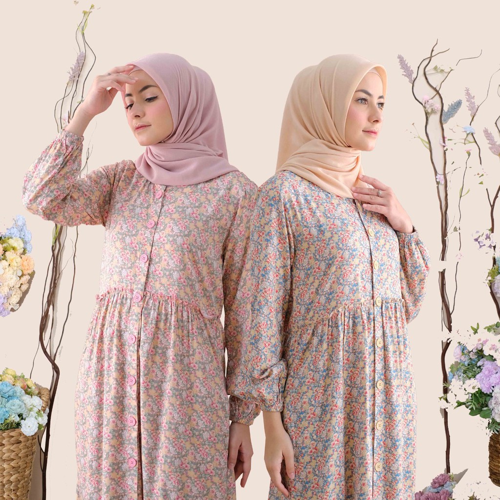 Jual RILLEY - Kaleena Baju Gamis Home Dress Syari Muslim Wanita Homedress  Syar i Rayon Bunga Terbaru | Shopee Indonesia