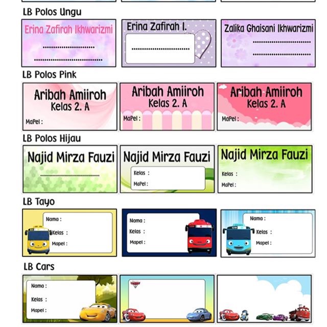 Jual Label Buku karakter | Shopee Indonesia