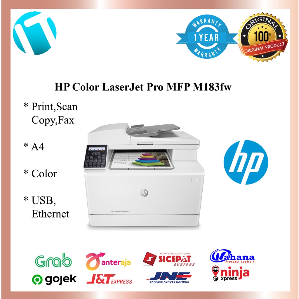 Jual Printer HP Color LaserJet Pro MFP M183fw (prin,copy,scan,fax