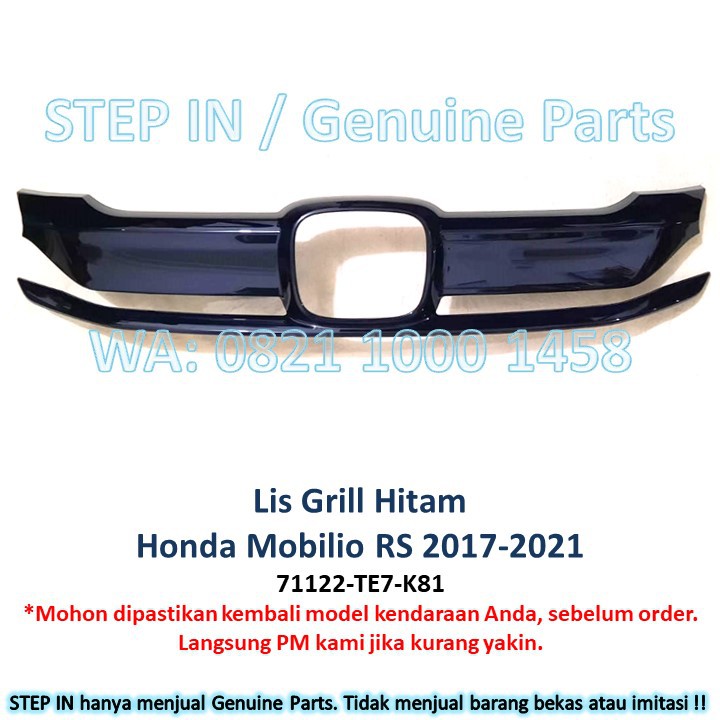 Jual Lis Grill Hitam Bemper Atas Honda Mobilio RS 2017 2018 2019 2020 ...