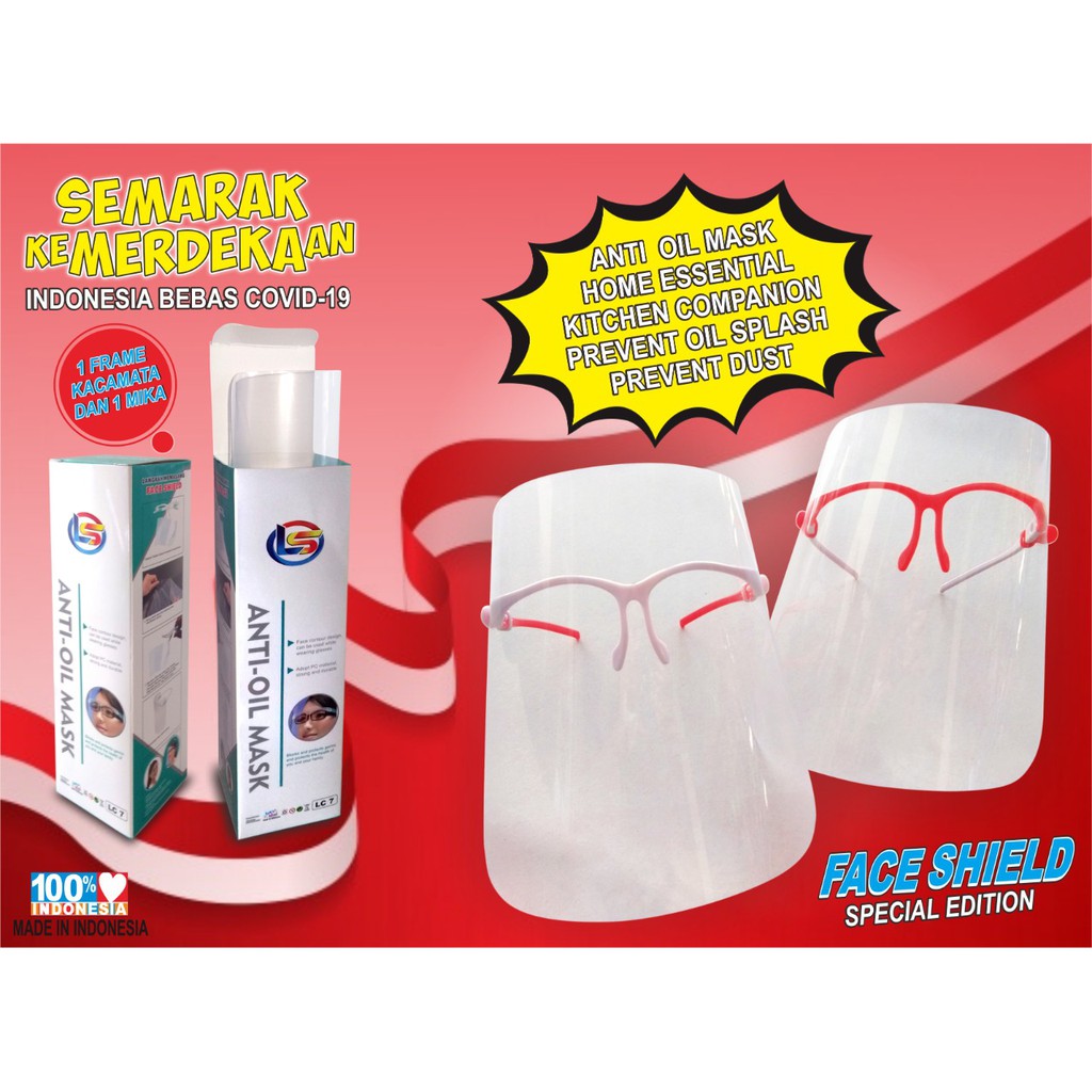 Jual FACE SHIELD KACA MATA ARTIS MERAH PUTIH DUS LS/KACA MATA NAGITA