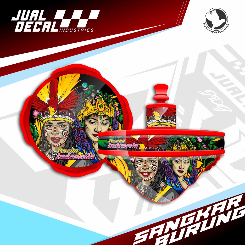 Jual Stiker Tebok Love Bird Dayak Pesona Indonesia Sticker Sangkar ...
