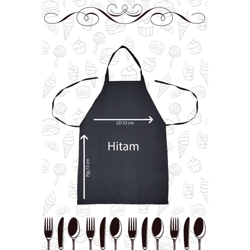 Jual Celemek dapur/masak pelindung baju anti kotor clemek koki polos ...