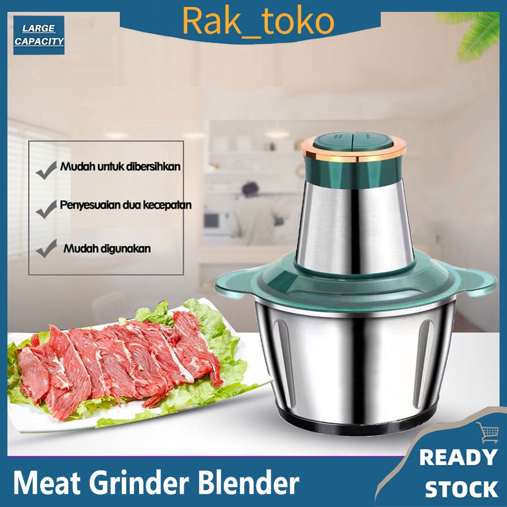 Jual 2.L Blender Daging Stainless Sayur Chopper Meat Grinder Penggiling ...