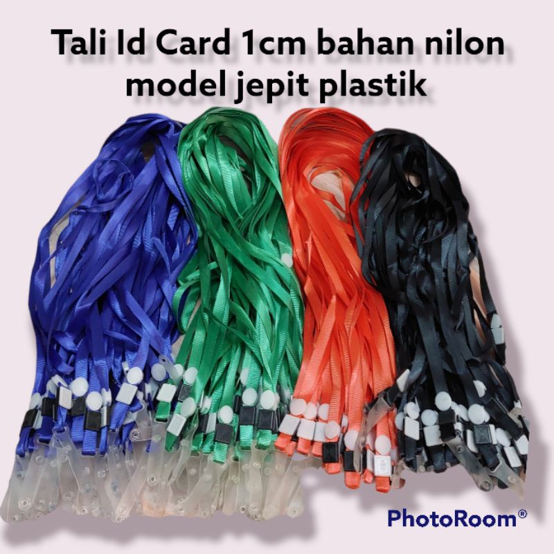 Jual Tali Id Card 1 cm Nilon Model Kancing (100pc) Tali Lanyard 1cm ...