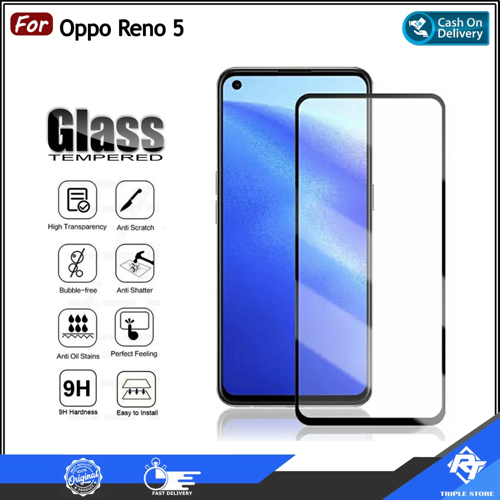 Jual Tempered Glass Full Screen Oppo Reno Reno 4G and Reno