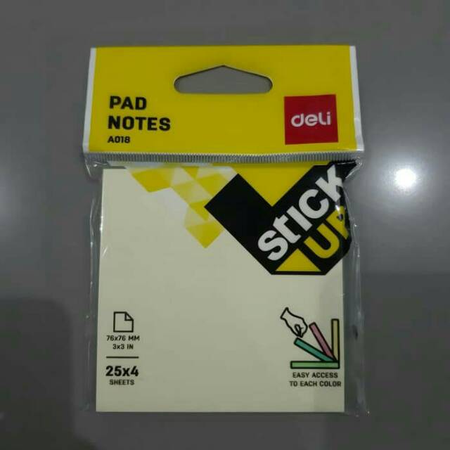Jual Catatan Tempel - Deli Memo Tempel - Flip Sticky Notes 76 x 76 mm ...