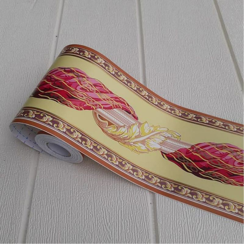 Jual Wall Border Lis Border Sticker Kuning Merah 10m x 10cm | Shopee ...