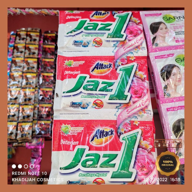 Jual Detergen Bubuk Attack Jazz One 1 Renceng Isi 6 Sachet | Shopee ...