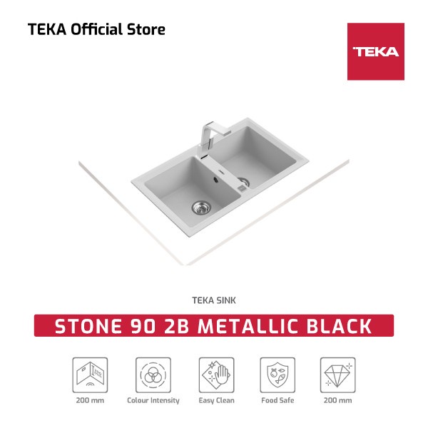 Jual Kitchen Sink Teka Tegranite STONE 90 2B White 2 Lubang Putih ...